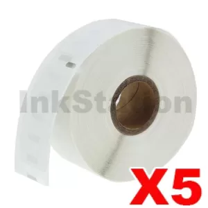5 x Dymo SD11352 / S0722520 Compatible White Label Roll 25mm x 54mm - 500 labels per roll (with chip) for LabelWriter 550/5XL