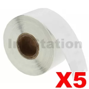 5 x Dymo SD99012 / S0722400 Compatible White Label Roll 36mm x 89mm - 260 labels per roll (with chip) for LabelWriter 550/5XL