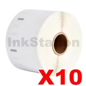 10 x Dymo SD99014 / S0722430 Compatible White Label Roll 54mm x 101mm -220 labels per roll (with chip) for LabelWriter 550/5XL