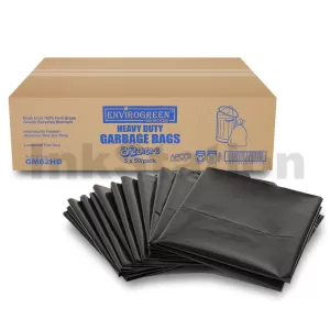 Heavy Duty 82L Black Recycled Garbage Bags 90x79cm - 250 Bags