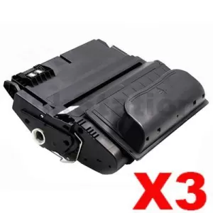 3 x HP Q1338A (38A) Compatible Black Toner Cartridge - 12,000 Pages