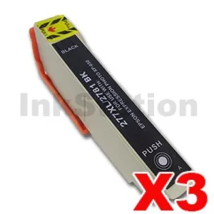 3 x Compatible for Epson 277XL (C13T278192) Black High Yield Inkjet Cartridge - 500 pages