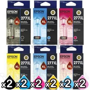 12 Pack Epson 277XL Genuine High Yield Inkjet Cartridges [2BK,2C,2M,2Y,2LC,2LM]