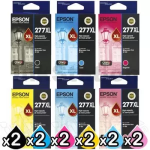 12 Pack Epson 277XL Genuine High Yield Inkjet Cartridges [2BK,2C,2M,2Y,2LC,2LM]