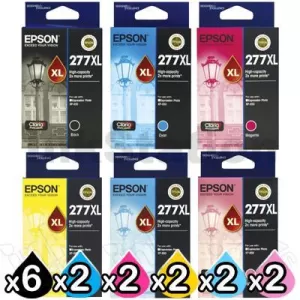 16 Pack Epson 277XL Genuine High Yield Inkjet Cartridges [6BK,2C,2M,2Y,2LC,2LM]