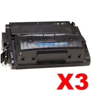 3 x HP Q5942X (42X) Compatible Black Toner Cartridge - 20,000 Pages
