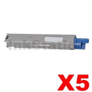 5 x OKI C3300 / C3400 / C3600 Compatible Black Toner Cartridge 2,500 pages (43459312)