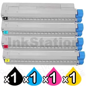4 Pack OKI C834 Compatible Toner Cartridge Combo 46861312 - 46861309 [1BK,1C,1M,1Y]