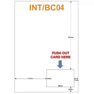 100 Sheets Push Out Integrated Business Cards 86mm x 54mm Right Corner