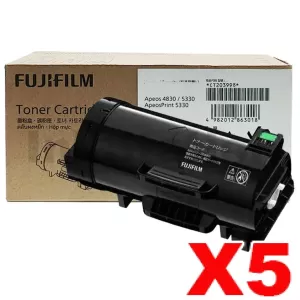 5 x Genuine FujiFilm Apeos 4830, 5330, ApeosPrint 5330 High Yield Toner Cartridge (CT203998) - 24,000 pages