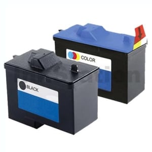 2 Pack Dell A940 A960 (7Y743+7Y745) Compatible Inkjet Combo [1BK,1C]