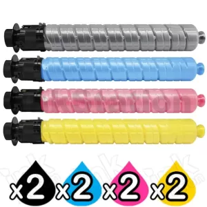 2 Sets of 4 Pack Ricoh Aficio MP C2000 / C2500 / C3000 Compatible Toner Cartridges Combo 888640 - 888643 [2BK,2C,2M,2Y]