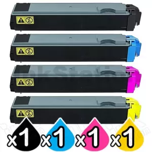 4 Pack Non-Genuine alternative for TK-510 Toner Cartridges suitable for Kyocera FS-C5020N, FS-C5025N, FS-C5030N [1BK,1C,1M,1Y]