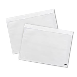 250PCS Plain Doculopes 240mm x 330mm Large Sticker Pouch A4 Document Envelope - White