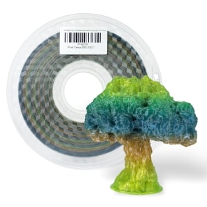 1 x PLA 3D Filament 1.75mm Transparent Rainbow TR-MC6 (Yellow+Green+Blue Translucent Gradient) - 1KG