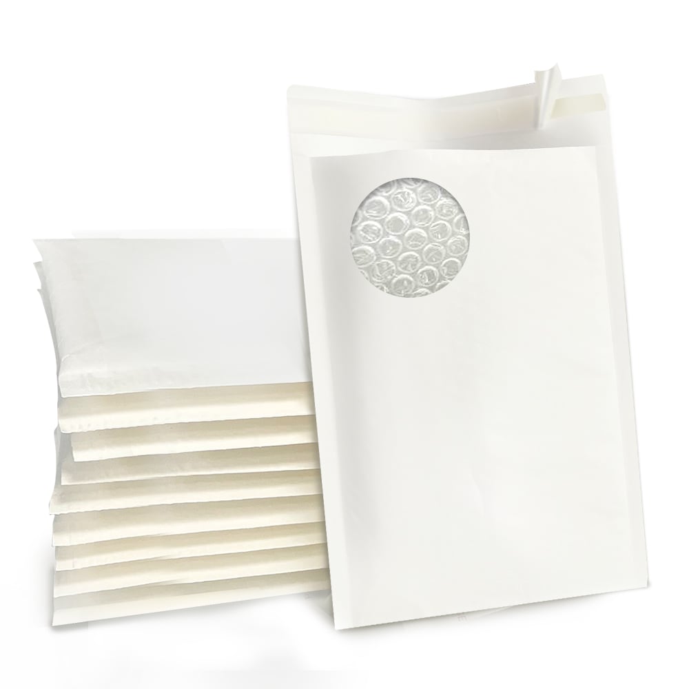 200PCS Bubble Mailer 172mm X 220mm OUTER SIZE Self Sealed Padded Envelope Plain White Kraft