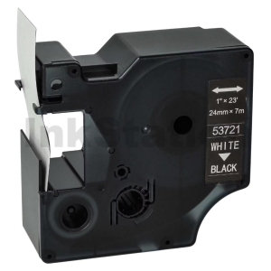 Dymo SD53721 Compatible 24mm White Text on Black Label Cassette - 7 meters
