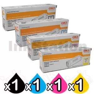 4 Pack OKI C612 Genuine Toner Combo (46507512-46507509)
