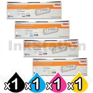 4 Pack OKI C833N Genuine Toner Combo (46443108-46443105)