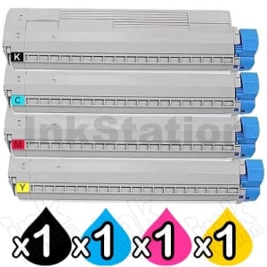 4 Pack OKI C833N Compatible Toner Combo (46443108-46443105)