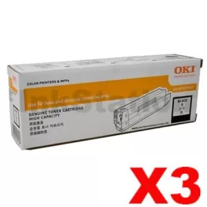 3 x OKI C612 Genuine Black Toner Cartridge (46507512) - 8,000 pages