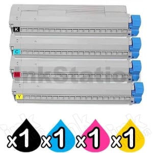 4 Pack OKI Compatible C810, C810N, C830, C830N Toner Cartridge (44059133-44059136)