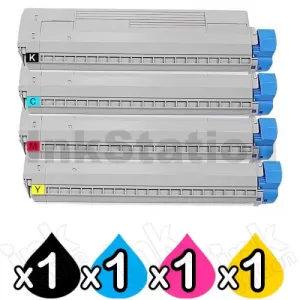 4 Pack OKI Compatible C810, C810N, C830, C830N Toner Cartridge (44059133-44059136)
