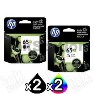 4 Pack HP 65XL Genuine High Yield Ink Combo N9K04AA + N9K03AA [2BK,2CL]