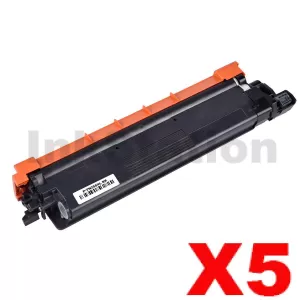 5 x Compatible Brother TN-258XLBK Black High Yield Toner Cartridge - 3,000 pages