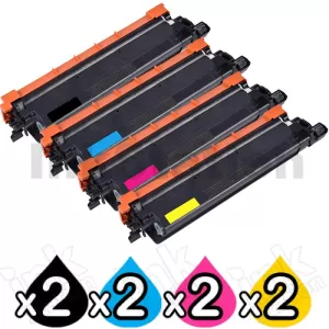2 Sets of 4 Pack Compatible Brother TN-259 Super High Yield Toner Cartridges Combo [2BK,2C,2M,2Y]