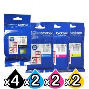 10 Pack Genuine Brother LC-3319XL High Yield Ink Combo [4BK,2C,2M,2Y]