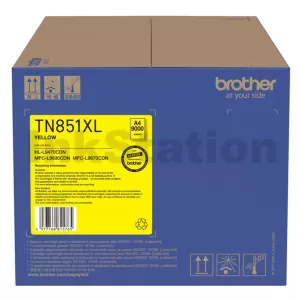 Genuine Brother TN-851XLY Yellow High Yield Toner Cartridge - 9,000 pages