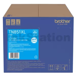 Genuine Brother TN-851XLC Cyan High Yield Toner Cartridge - 9,000 pages