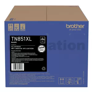 Genuine Brother TN-851XLBK Black High Yield Toner Cartridge - 12,000 pages