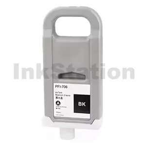 Compatible Canon PFI-706BK Black Ink Cartridge - 700ML
