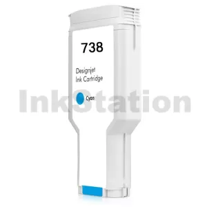 HP 738 Compatible Cyan 300ML DesignJet Ink Cartridge 676M6A