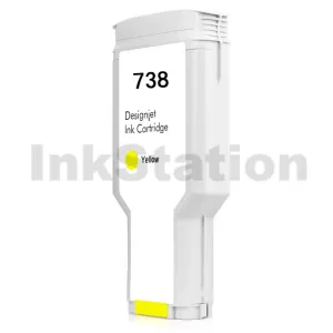 HP 738 Compatible Yellow 300ML DesignJet Ink Cartridge 676M8A