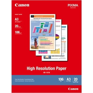 Canon HR-101NA3II Genuine High Resolution Paper HR-101 106gsm A3 - 20 Sheets