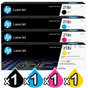 4 Pack HP W2180X-W2183X (218X) Genuine High Yield Toner Cartridges Combo [1BK,1C,1M,1Y]