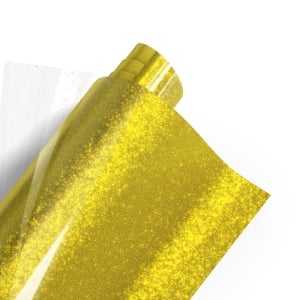 Poli-Tape Poli-Flex Pearl Glitter Premium Heat Transfer Vinyl 305mm X 0.61m Gold (451)