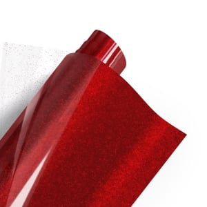 Poli-Tape Poli-Flex Pearl Glitter Premium Heat Transfer Vinyl 305mm X 0.61m Red (456)