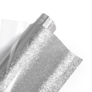 Poli-Tape Poli-Flex Pearl Glitter Premium Heat Transfer Vinyl 305mm X 0.61m Silver (450)