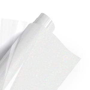 Poli-Tape Poli-Flex Pearl Glitter Premium Heat Transfer Vinyl 305mm X 0.61m Rainbow White (488)